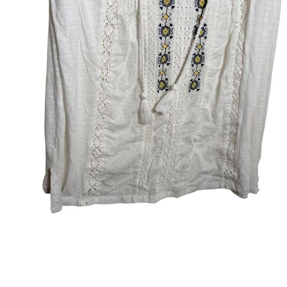 Lucky Brand Tank Top Women's XL Embroidered V-Neck Sleeveless Lace Boho Shirt - Picture 3 of 10